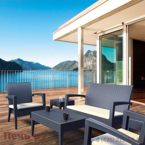 Комплект пластиковой плетеной мебели Siesta Contract Miami Lounge Set фото 7