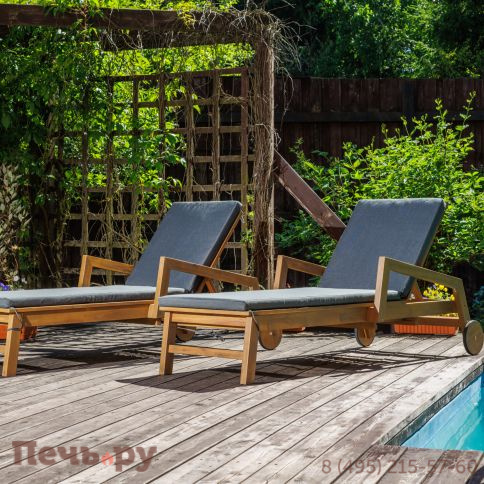 Комплект шезлонгов Royal Family PAOLO на колесиках из акации(teaklook) фото 3