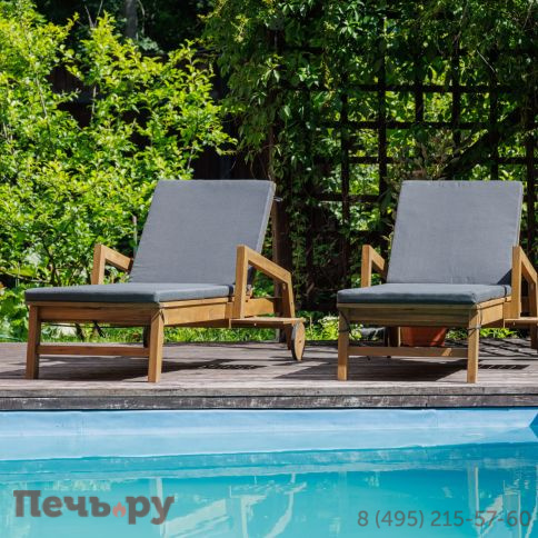 Комплект шезлонгов Royal Family PAOLO на колесиках из акации(teaklook) фото 6