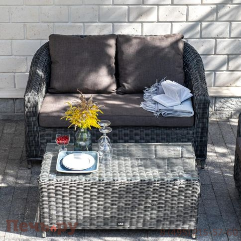 Кон Панна 4SiS столик журнальный из искусственного ротанга, цвет графит фото 4