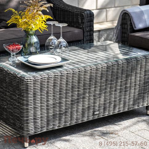 Кон Панна 4SiS столик журнальный из искусственного ротанга, цвет графит фото 6