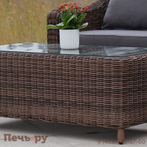 Кон Панна 4SiS столик журнальный из искусственного ротанга, цвет коричневый фото 5