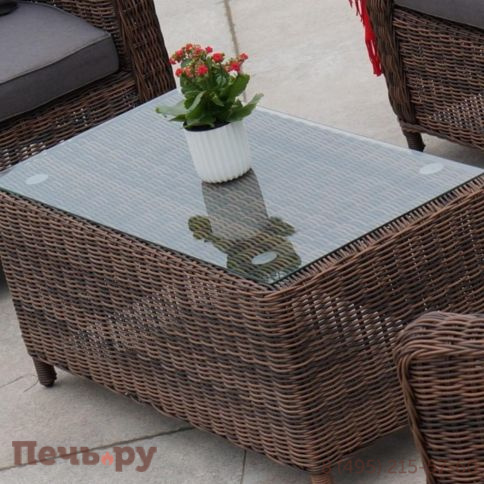 Кон Панна 4SiS столик журнальный из искусственного ротанга, цвет коричневый фото 6