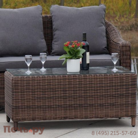 Кон Панна 4SiS столик журнальный из искусственного ротанга, цвет коричневый фото 7