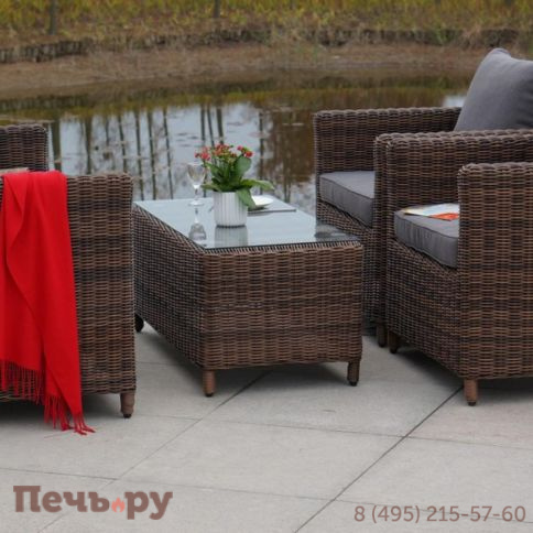 Кон Панна 4SiS столик журнальный из искусственного ротанга, цвет коричневый фото 9