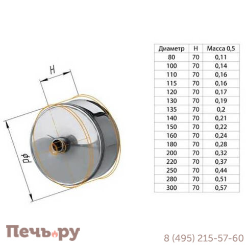 Конденсатоотвод Феррум для трубы 115мм (AISI 430 0,5 мм) Уцененный фото 2