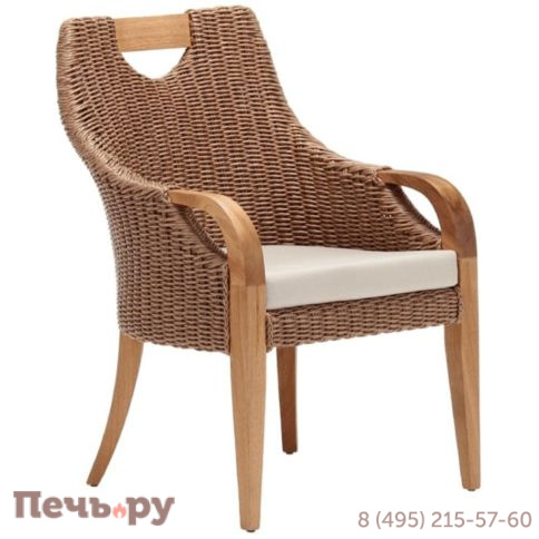 Кресло деревянное плетеное с подушкой Tagliamento Candy фото
