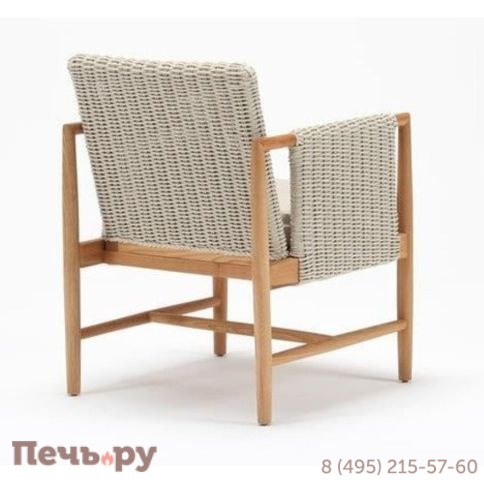 Кресло деревянное плетеное с подушкой Tagliamento Nora фото 3
