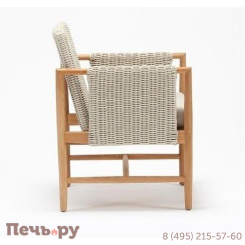 Кресло деревянное плетеное с подушкой Tagliamento Nora фото 4