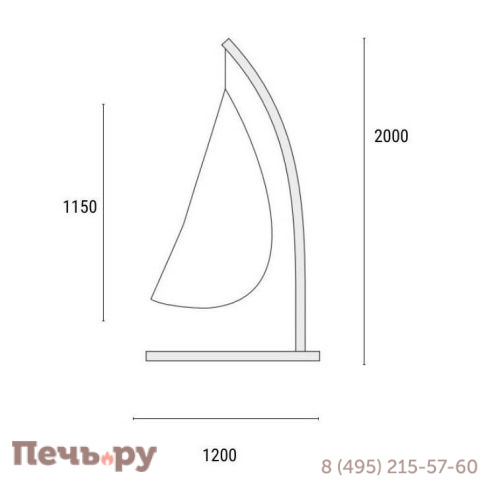 Кресло двухместное подвесное плетеное с подушкой ReeHouse Vick фото 2