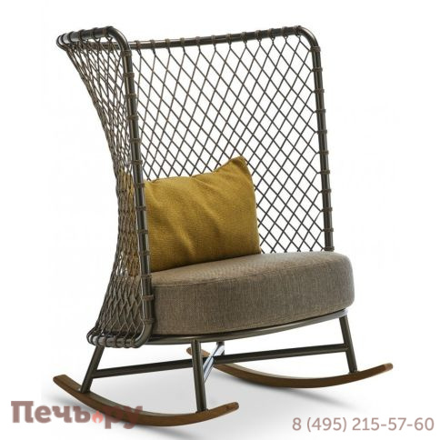 Кресло-качалка плетеное с подушками Robertirattan Charme ROB/4385B/84CUх1 фото