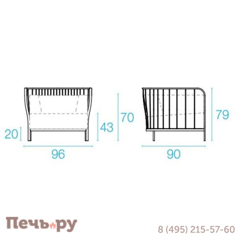 Кресло металлическое с подушками EMU Cannole фото 4