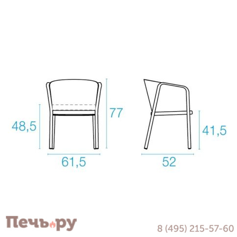 Кресло металлическое с подушкой EMU Carousel STL/1213-С1211 фото 7