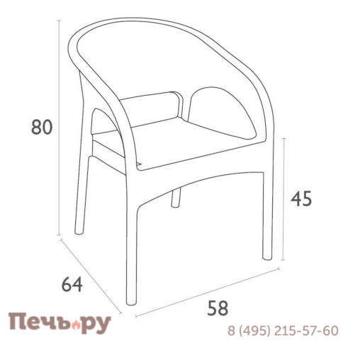 Кресло пластиковое плетеное Panama 234/808-0081 фото 13