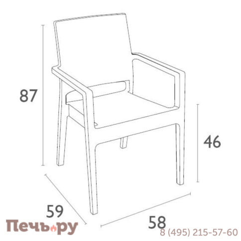 Кресло пластиковое плетеное Siesta Contract Ibiza 234/810-3204 фото 9