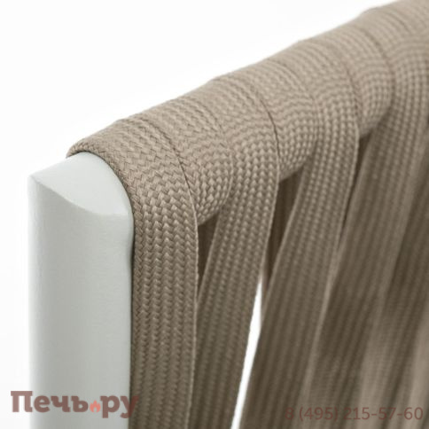 Кресло плетеное из роупа 4SiS Касабланка, основание дуб, роуп серо-коричневый 23мм, ткань серая фото 8