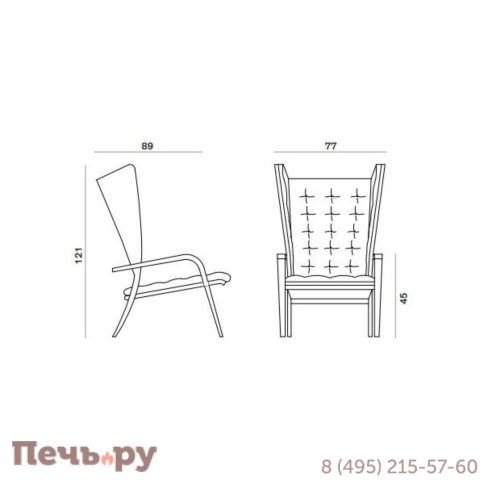 Кресло плетеное с подушкой Exteta Poltrona Bergere 1939 фото 8