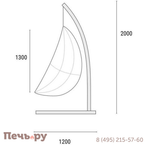 Кресло подвесное плетеное с подушкой ReeHouse Arba фото 2