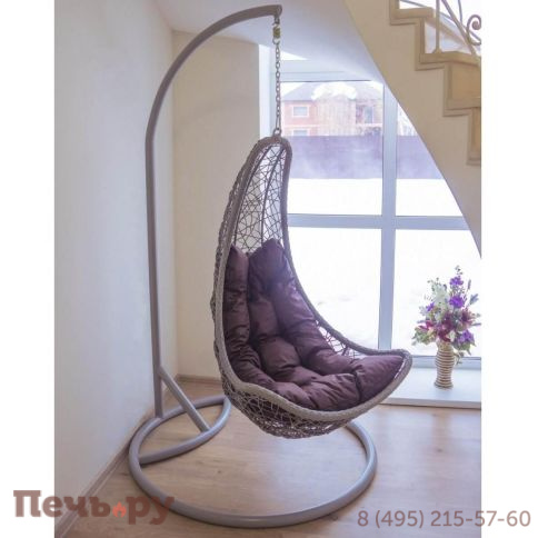 Кресло подвесное плетеное с подушкой ReeHouse Donis фото