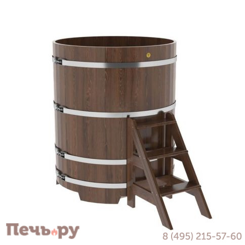 Купель BentWood круглая из дуба, d=1.17 м,  толщина стенок - 2,6 см фото 5