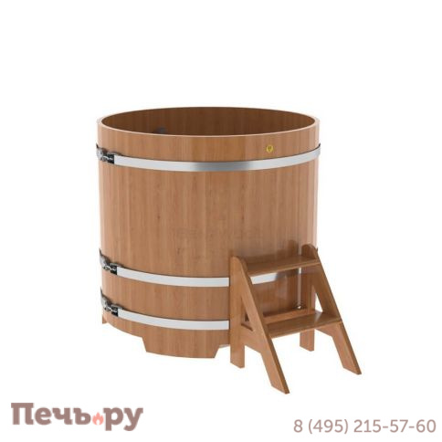 Купель BentWood круглая из дуба, d=1.17 м,  толщина стенок - 2,6 см фото 6