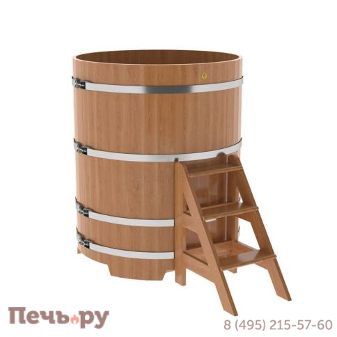 Купель BentWood круглая из дуба, d=1.17 м,  толщина стенок - 2,6 см фото 8