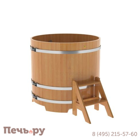 Купель BentWood круглая из лиственницы, d=1.17 м,  толщина стенок - 2,8 см фото 6