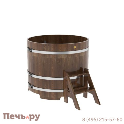 Купель BentWood круглая из сращенных ламелей лиственницы, d=1.17 м,  толщина стенок - 2,8 см фото 2