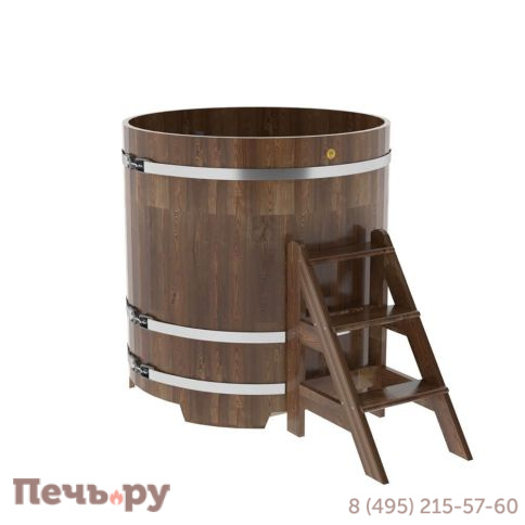Купель BentWood круглая из сращенных ламелей лиственницы, d=1.17 м,  толщина стенок - 2,8 см фото 4