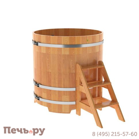 Купель BentWood круглая из сращенных ламелей лиственницы, d=1.17 м,  толщина стенок - 2,8 см фото 7