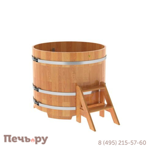 Купель BentWood круглая из сращенных ламелей лиственницы, d=1.17 м,  толщина стенок - 2,8 см фото