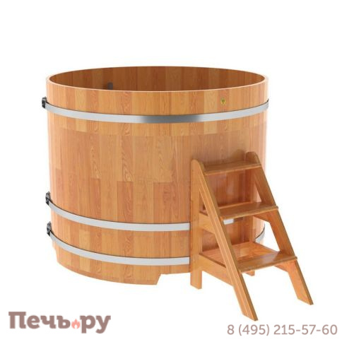 Купель BentWood круглая из сращенных ламелей лиственницы, d=1.5 м,  толщина стенок - 2,8 см фото 6