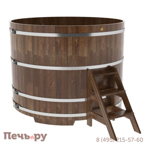 Купель BentWood круглая из сращенных ламелей лиственницы, d=1.8 м,  толщина стенок - 2,8 см фото 5