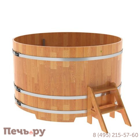 Купель BentWood круглая из сращенных ламелей лиственницы, d=1.8 м,  толщина стенок - 2,8 см фото 6