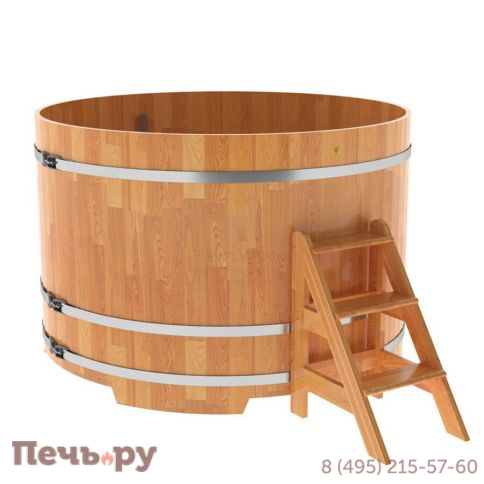 Купель BentWood круглая из сращенных ламелей лиственницы, d=1.8 м,  толщина стенок - 2,8 см фото 7