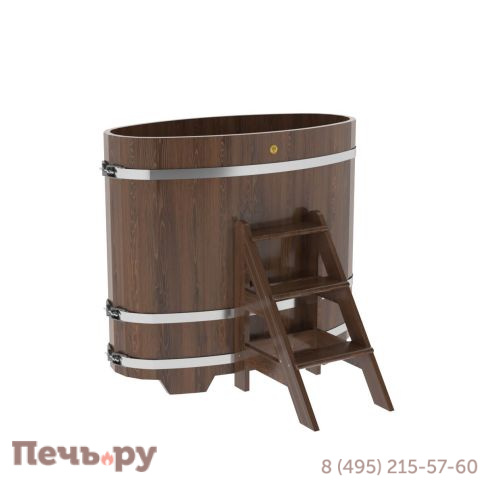 Купель BentWood овальная из дуба, 0,69Х1,31,  толщина стенок - 2,6 см фото 4