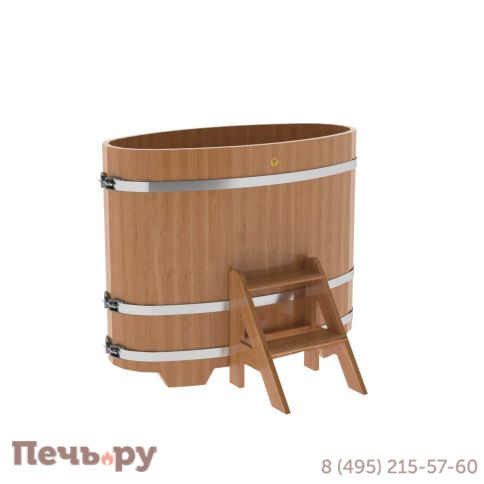 Купель BentWood овальная из дуба, 0,69Х1,31,  толщина стенок - 2,6 см фото 6