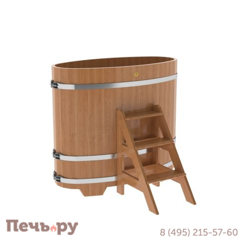 Купель BentWood овальная из дуба, 0,69Х1,31,  толщина стенок - 2,6 см фото 7