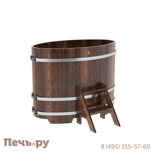Купель BentWood овальная из лиственницы, 0,80Х1,42,  толщина стенок - 2,8 см фото 3