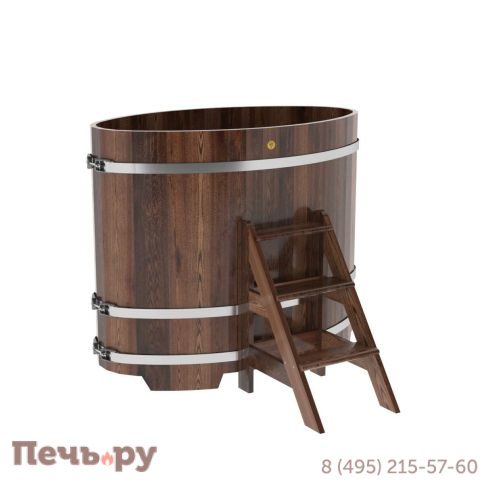 Купель BentWood овальная из лиственницы, 0,80Х1,42,  толщина стенок - 2,8 см фото 4