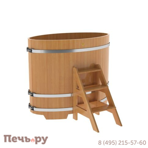 Купель BentWood овальная из лиственницы, 0,80Х1,42,  толщина стенок - 2,8 см фото 7
