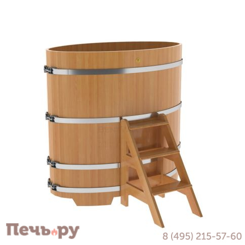 Купель BentWood овальная из лиственницы, 0,80Х1,42,  толщина стенок - 2,8 см фото 8