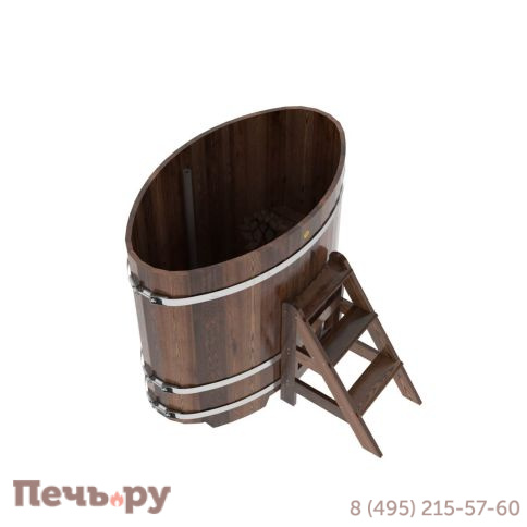 Купель BentWood овальная из лиственницы, 0,80Х1,42,  толщина стенок - 2,8 см фото 9