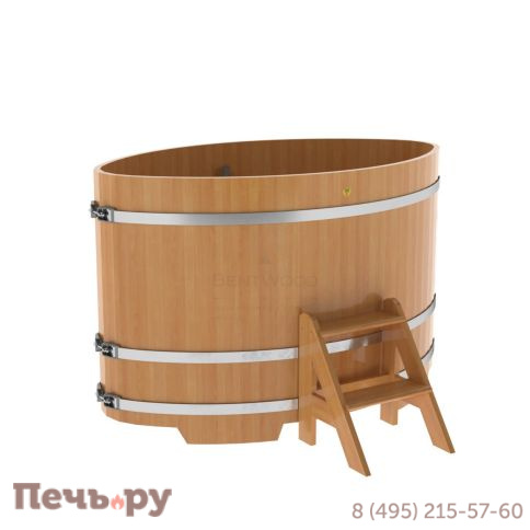 Купель BentWood овальная из  лиственницы,1,02Х1,68,  толщина стенок - 2,8 см фото 6