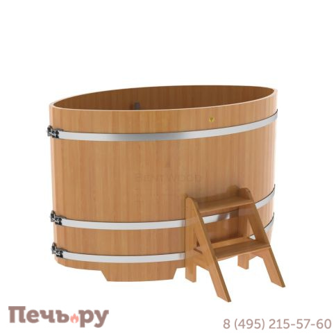 Купель BentWood овальная из лиственницы,1,08Х1,75,  толщина стенок - 2,8 см фото 4