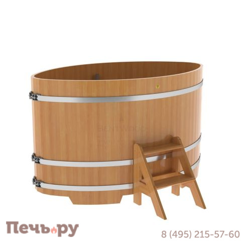 Купель BentWood овальная из лиственницы, 1,15Х1,83,  толщина стенок - 2,8 см фото 6