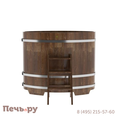 Купель BentWood овальная из сращенных ламелей лиственницы, 0,80Х1,42,  толщина стенок - 2,8 см фото 12