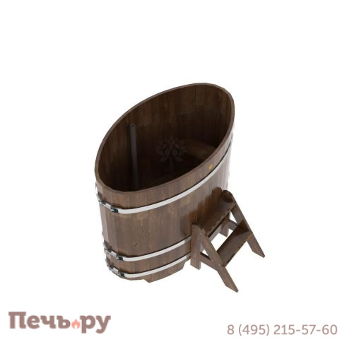 Купель BentWood овальная из сращенных ламелей лиственницы, 0,80Х1,42,  толщина стенок - 2,8 см фото 15