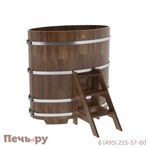 Купель BentWood овальная из сращенных ламелей лиственницы, 0,80Х1,42,  толщина стенок - 2,8 см фото 5