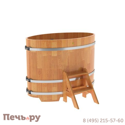 Купель BentWood овальная из сращенных ламелей лиственницы, 0,80Х1,42,  толщина стенок - 2,8 см фото 7